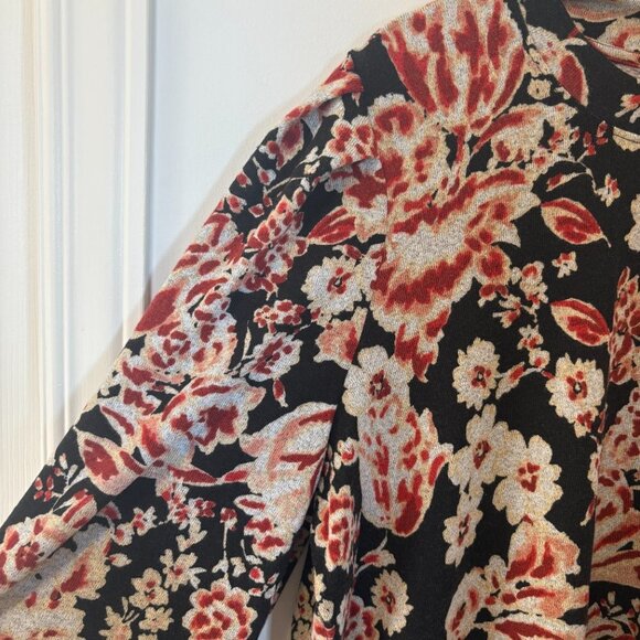 Ella Rafaella Pullover Sweater Long sleeve blouse black red size 3X NWT - Picture 3 of 9